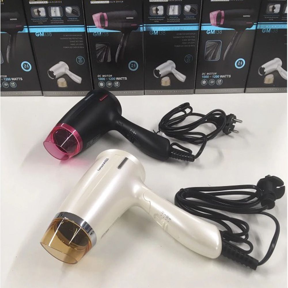 Gemei, Gm-138 Hair Dryer 1000 -1200W, Available in Different Colors