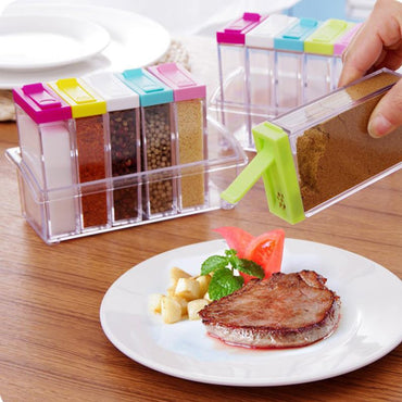 Cool Gift, Transparent Plastic Seasoning Six-piece Set