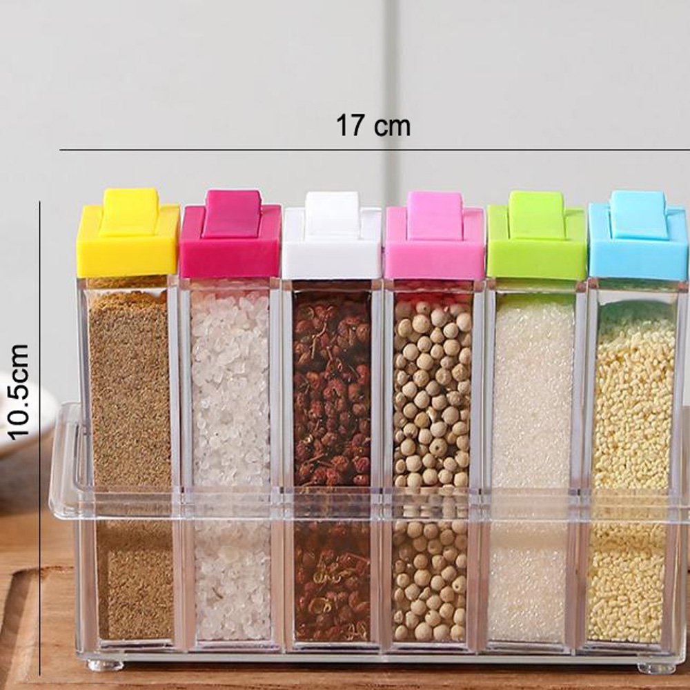 Cool Gift, Transparent Plastic Seasoning Six-piece Set