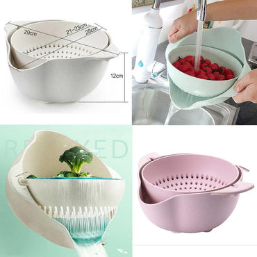 Cool Gift, Double Layer Fruit & Vegetable Drain Basket, Available in Different Colors