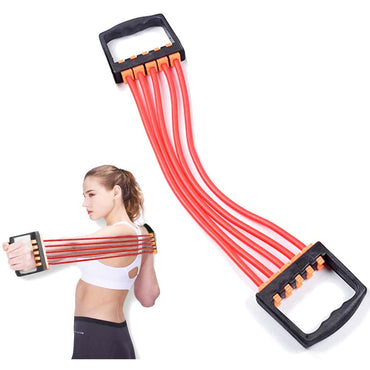 Cool Gift, Adjustable Chest Expander 5 Ropes Clips, Available in Different Colors