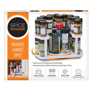 Cool Gift, Spice Spinner Two-Tiered Spice Organizer & Holder