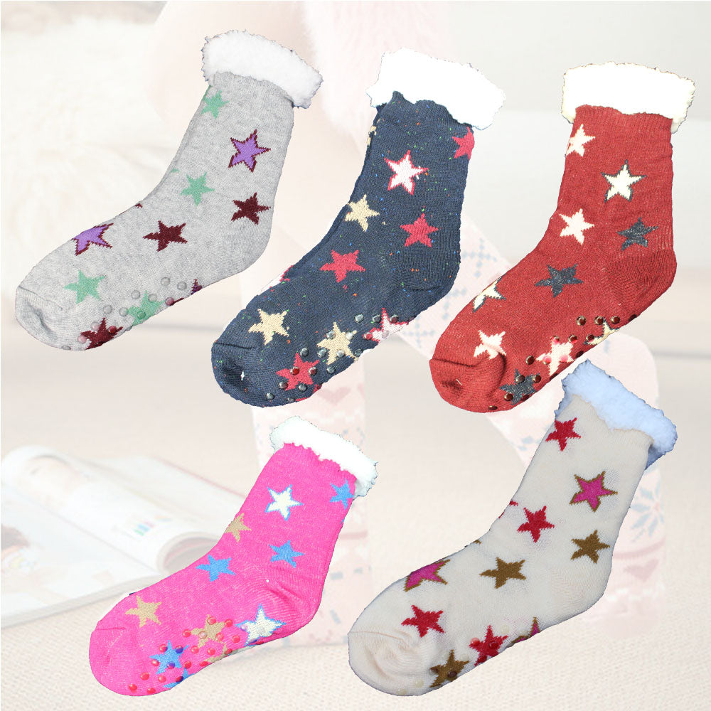 Cool Gift, Womens Slipper Socks Winter Warm Fleece, Available in Different Colors
