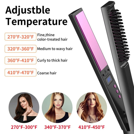 Cool Gift, 2 in 1 Hair Straightener Brush