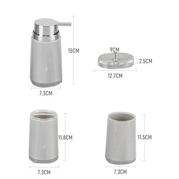 Sanitary, Acrylic Bathroom Accessories Set Of 4, Available in Different Colors