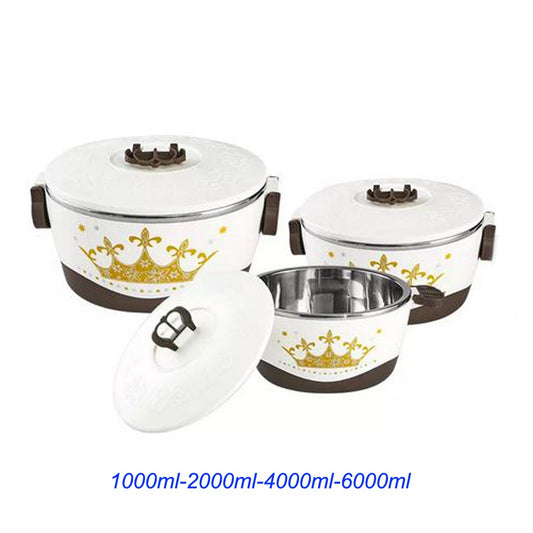 Cool Gift, Set of 4 Round Thermal Insulating Pots for Food Storage, Available in Different Colors