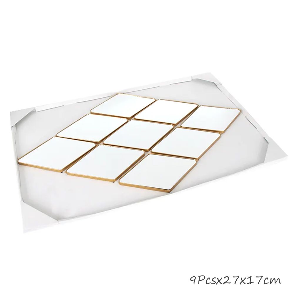 Cool Gift, Wall Decorative Mirror Gold diamond Set of 9 Pieces, HB-100-LX9