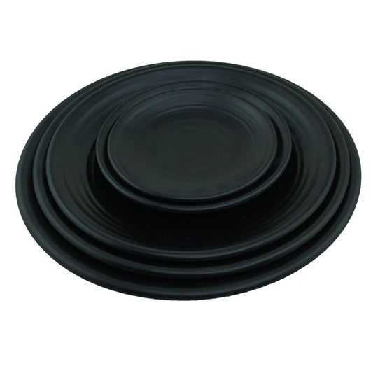 Cool Gift, Plates Black Melamine Dinnerware, Available in Different Sizes