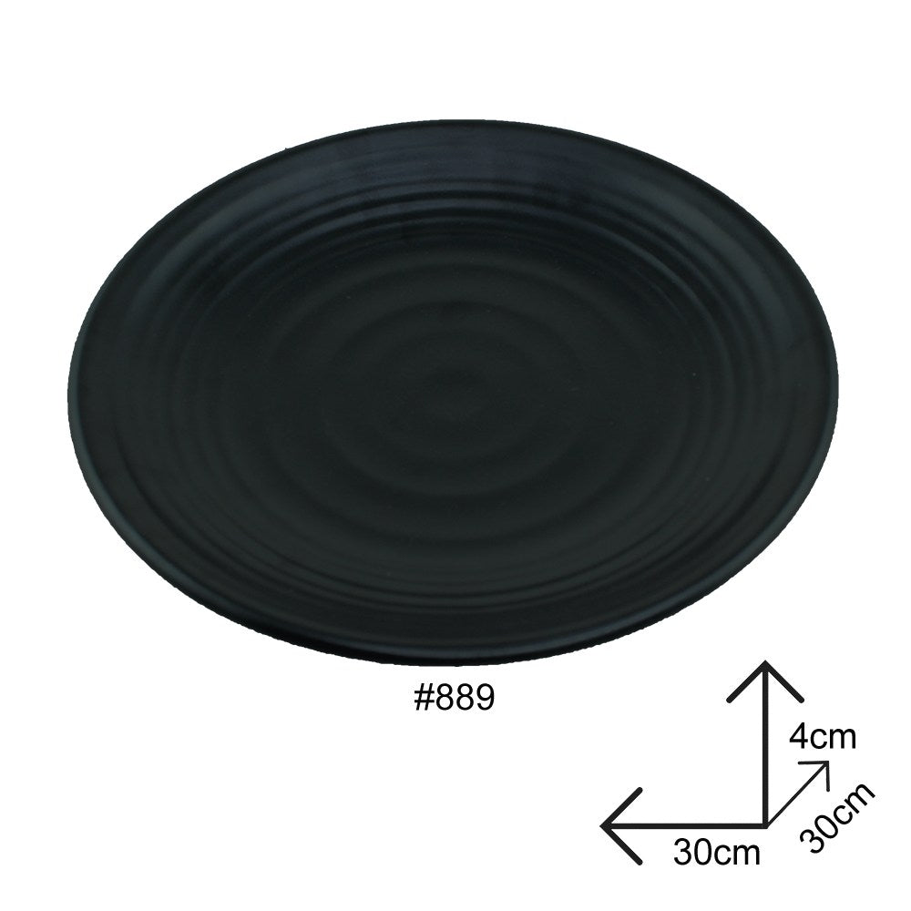 Cool Gift, Plates Black Melamine Dinnerware, Available in Different Sizes