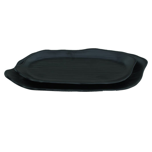 Cool Gift, Plate Black Melamine Dinnerware, Available in Different Sizes