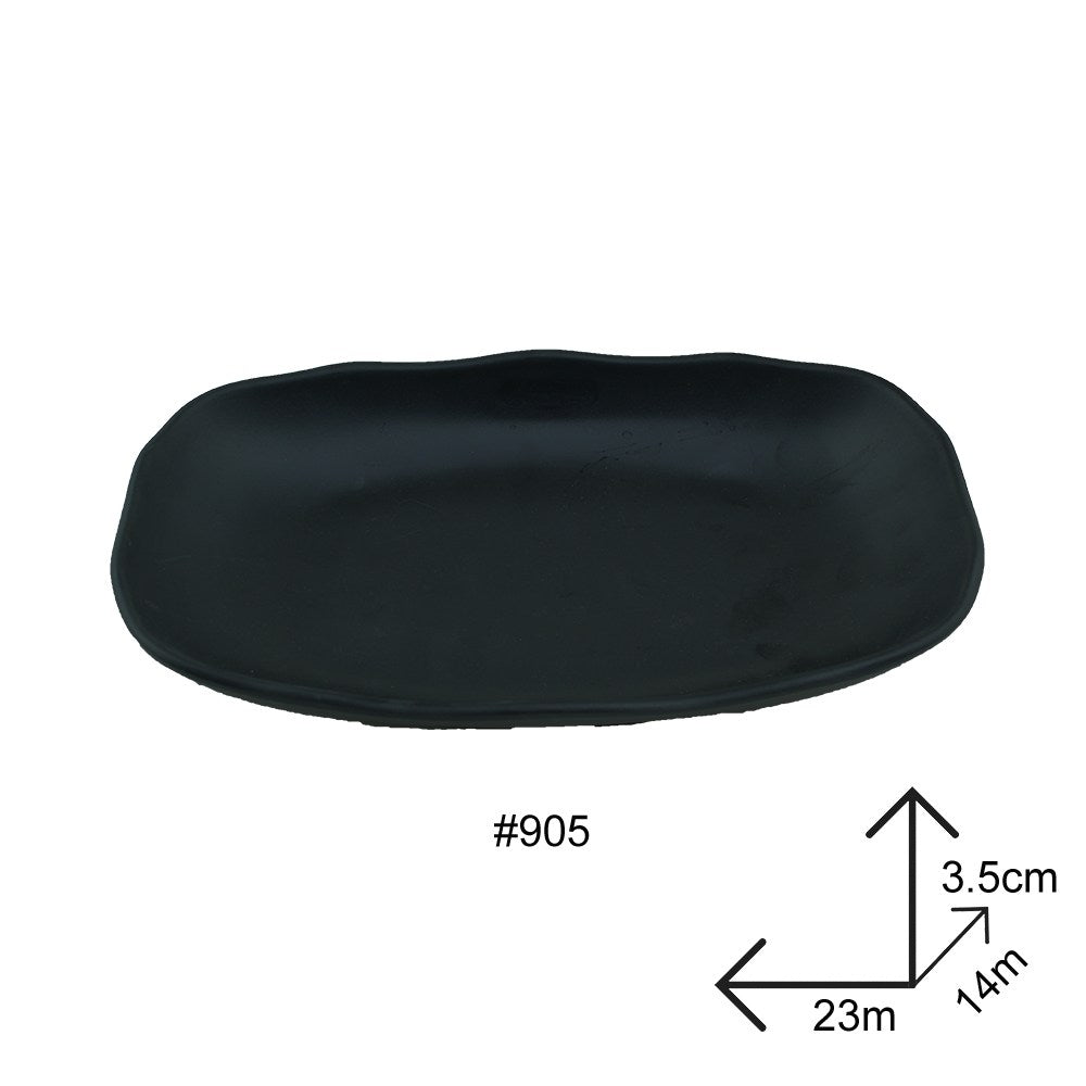 Cool Gift, Long Plate Black Melamine Dinnerware, Available in Different Sizes