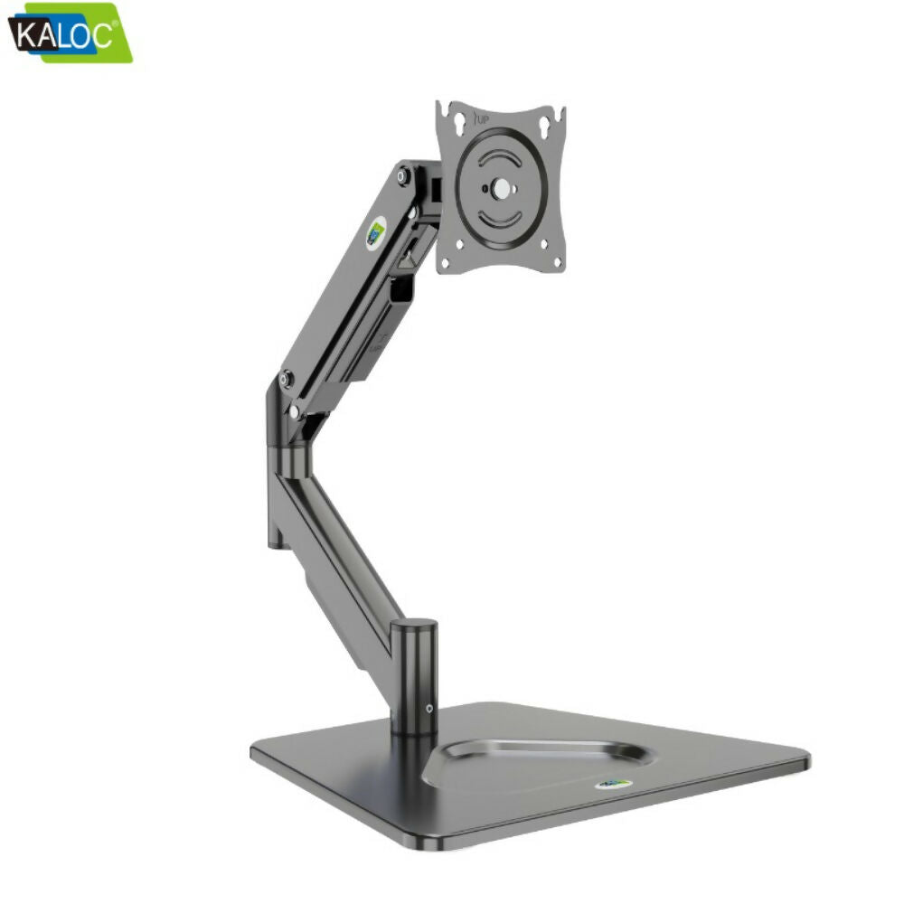 KALOC Premium Adjustable Single Monitor Arm with Gas Spring, Cable Management & Dual Mounting Options for 17-32 Inch Screens