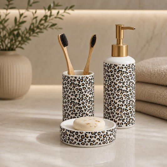 Karaca Home Wild 3-Piece Bathroom Set - Leopard, 300.23.01.0209