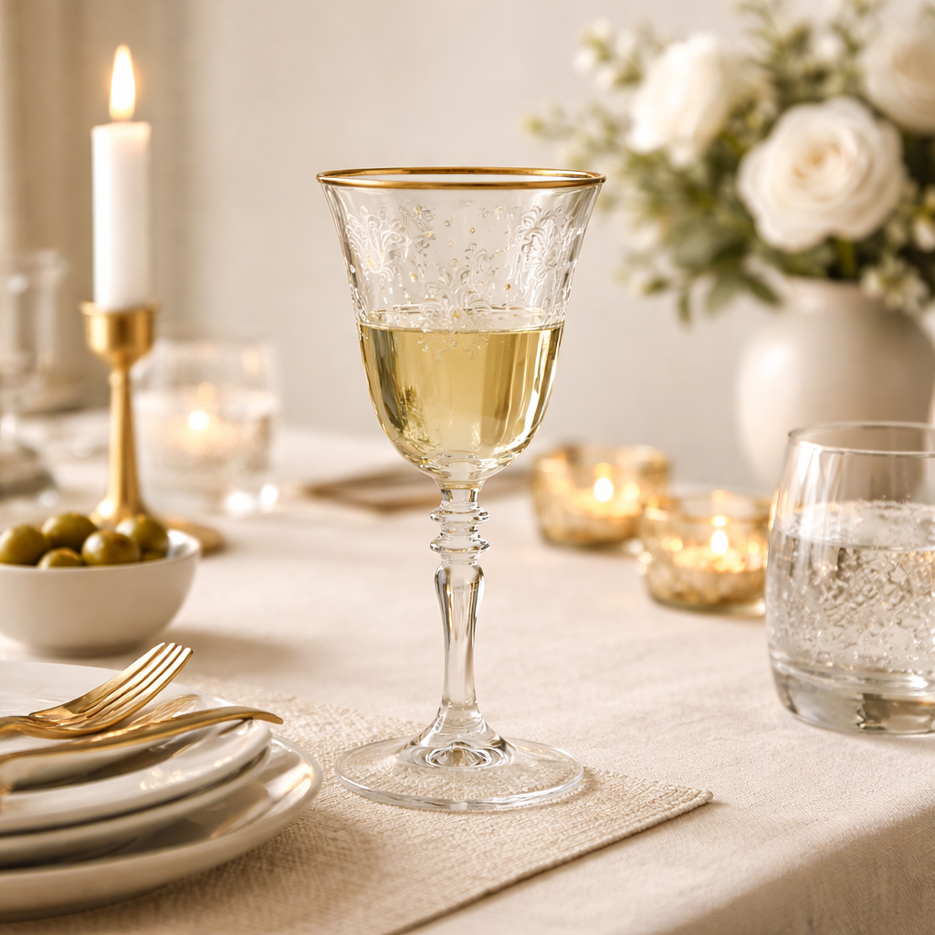 Karaca Derya 6-Piece Gold-Accent Glass Set, 153.09.01.8428