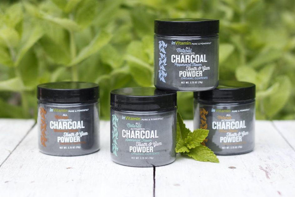 InVitamin, All Natural Activated Charcoal Tooth And Gum Powder Peppermint Flavor