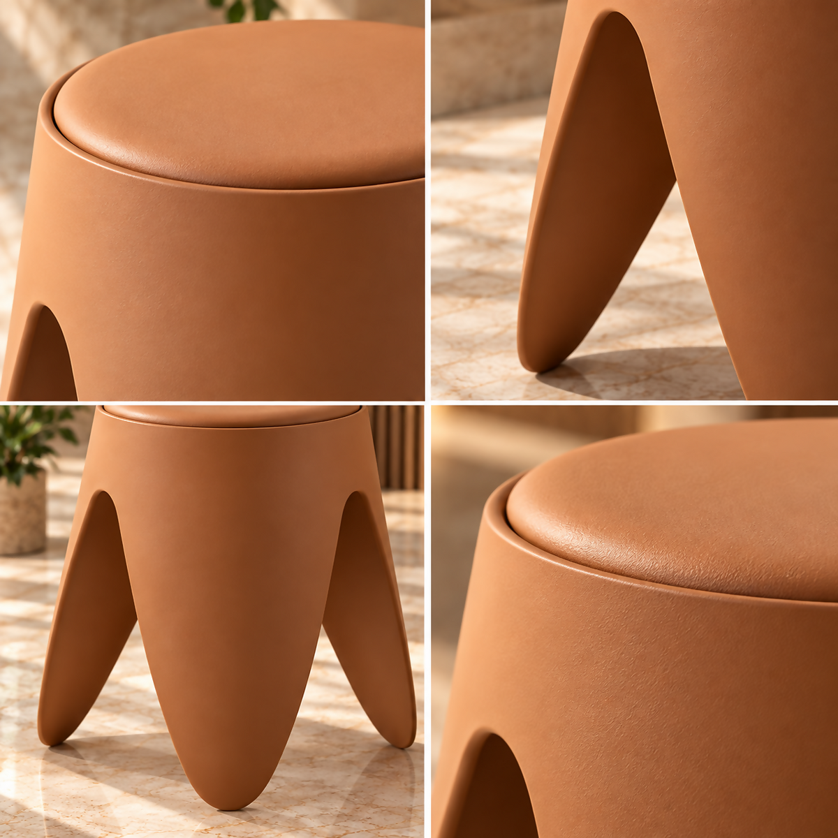 ARCO – 3-Legged Terracotta Sculptural Stool | HKA61-68NT