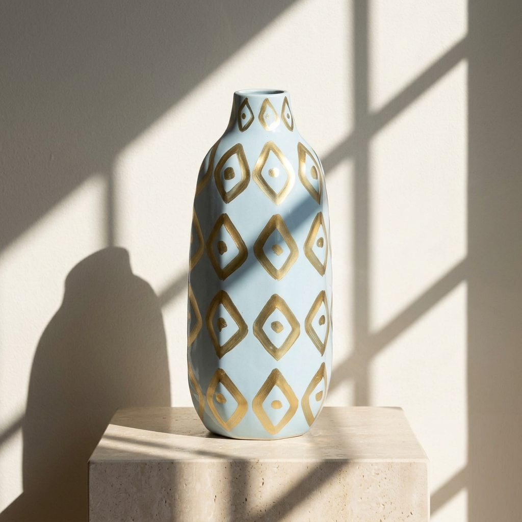 Karaca Home Joyful Blue Ceramic Vase 25 cm, 300.22.02.0038