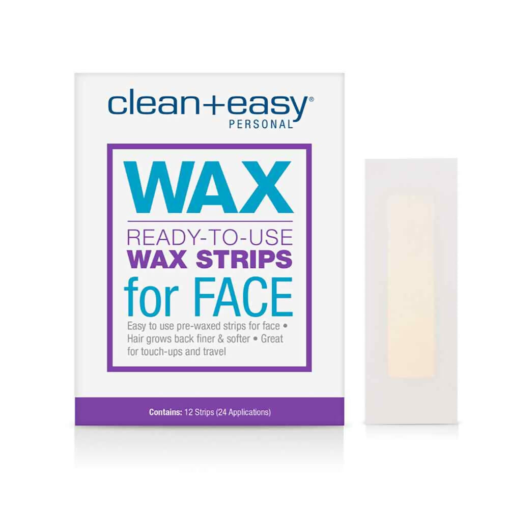 Clean & Easy Ready-To-Use Wax Strips For Face 12Pcs