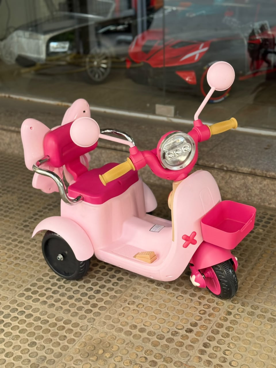 Rechargeable Kids 3-Wheel Electric Ride-On Motorcycle – Ribbon Racer (Ages 2–6)