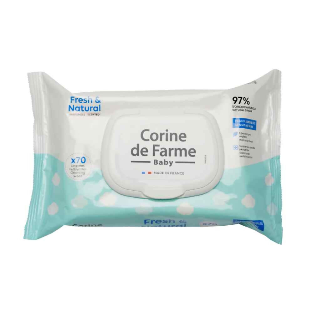 Corine De Farme Baby Wipes Fresh N Natural 70Pcs Bio