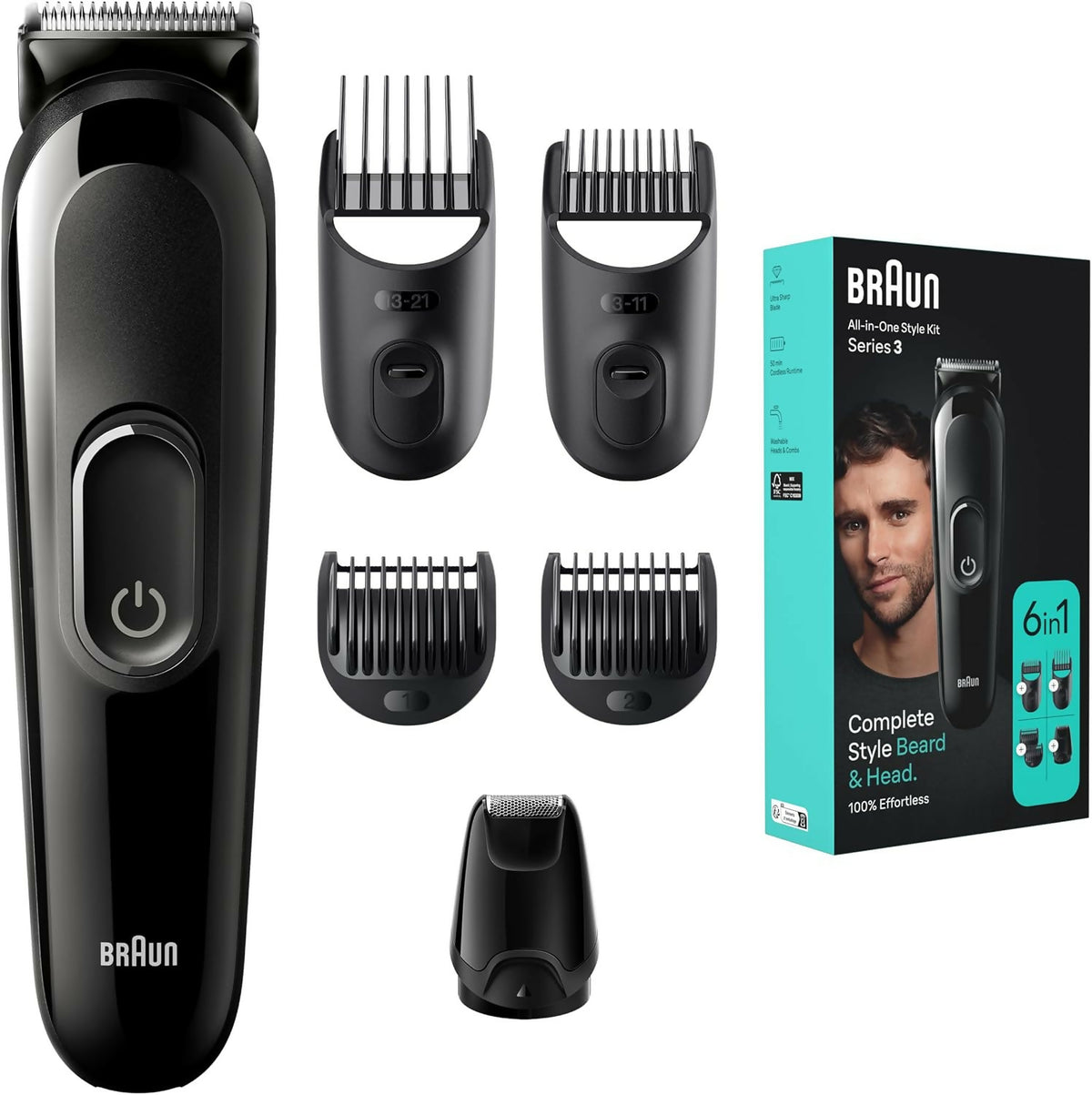 Braun All-In-One Style Kit Series 3 MGK3410, 6-in-1 Kit for Beard, Hair & More