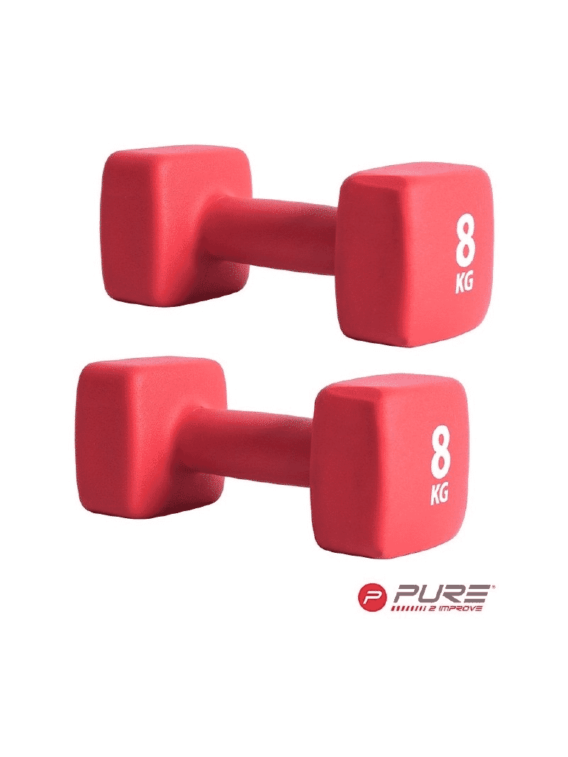 PURE2IMPROVE NEOPRENE DUMBBELL PCS 8 KG