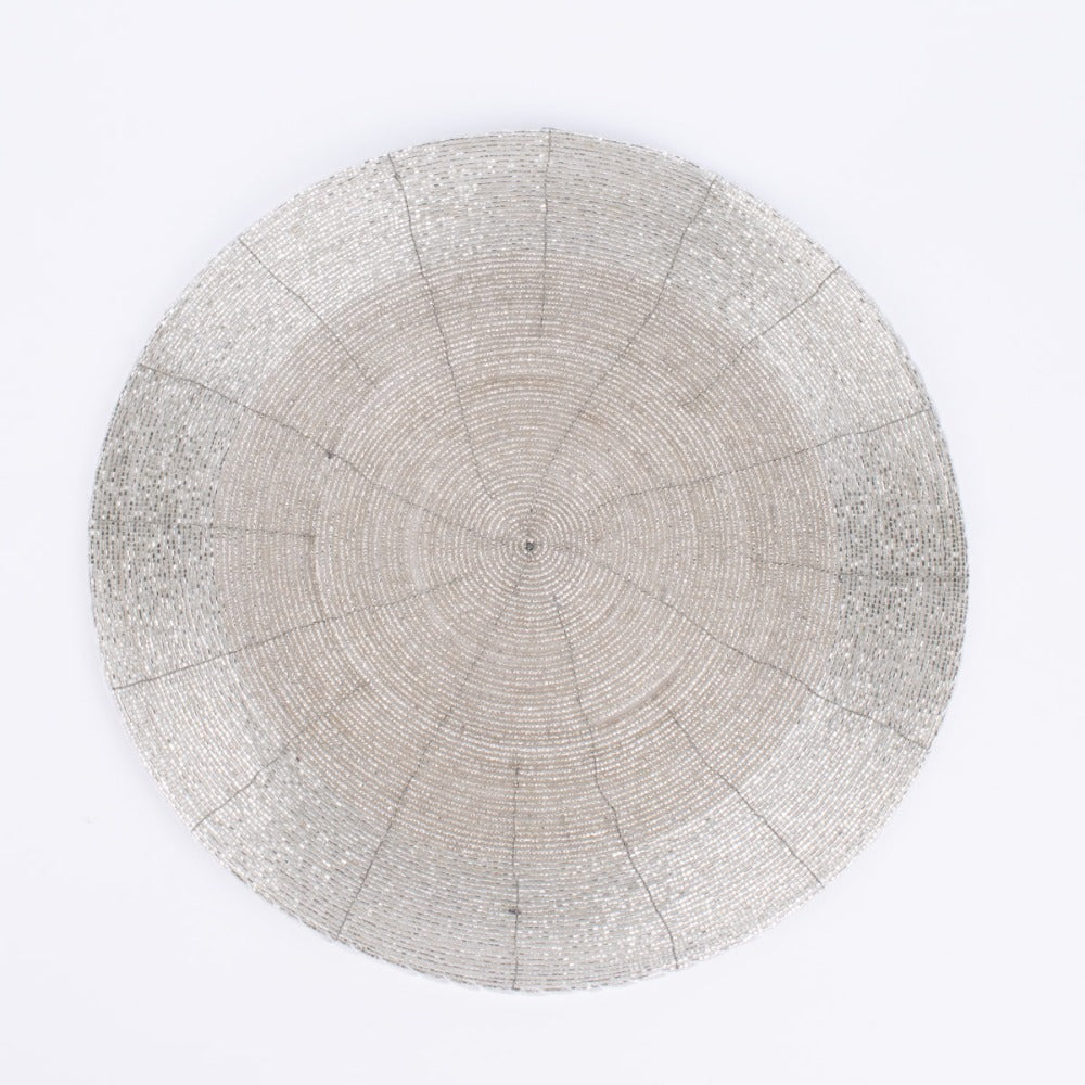 Placemat Beads Silver 35 Cm