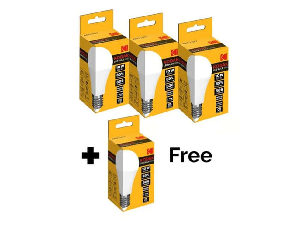 Kodak, Led Bulb E27 Warm White 10W Buy 3 Get 1 Free