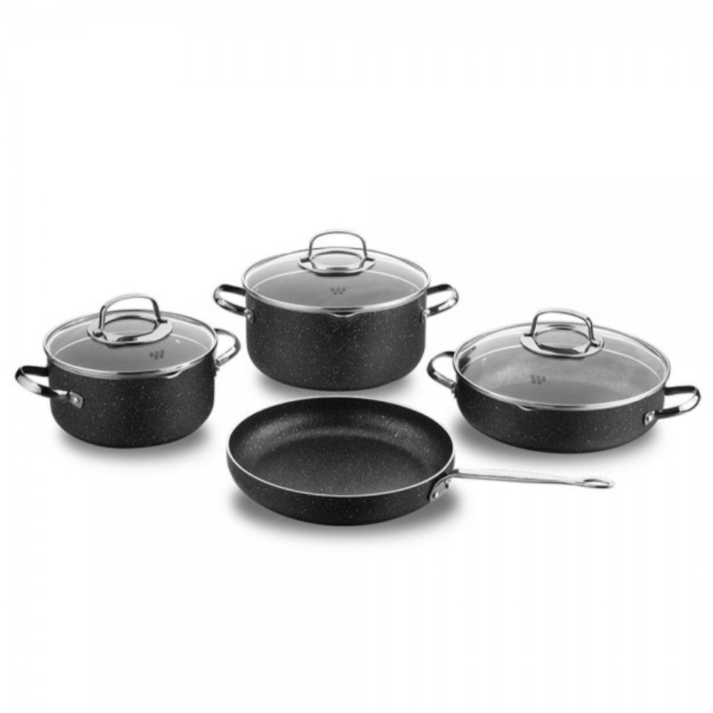 Korkmaz, Galaksi Cookware Set 7 Pieces ( Casserole 20CM / 24CM , Low Casserole 26CM , Frypan 26CM)
