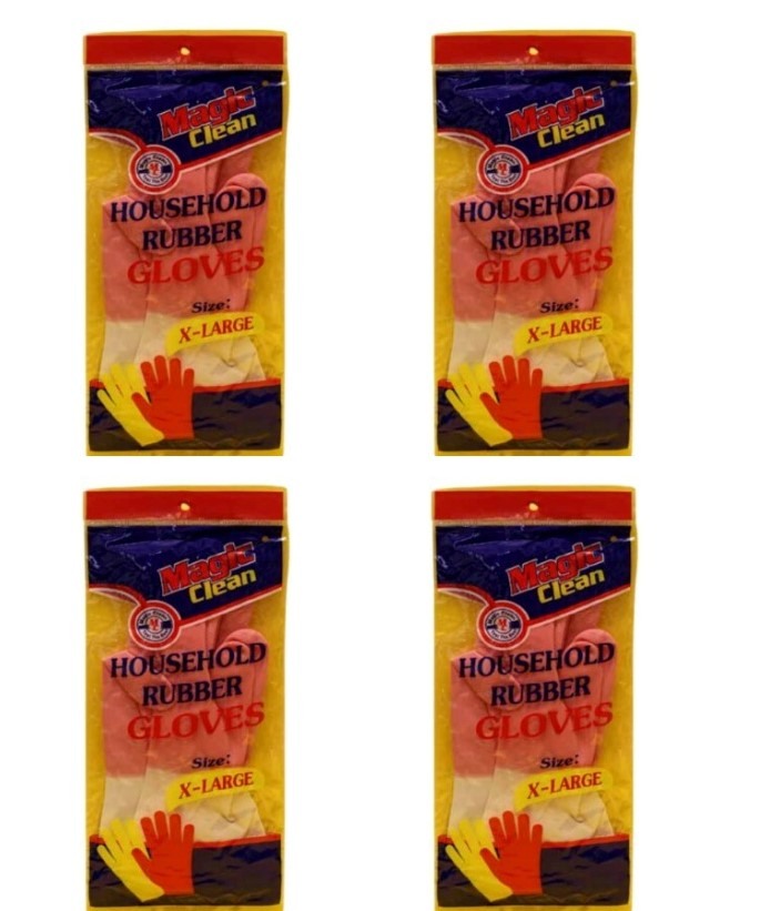 Magic Clean, Buy 3 Magic Clean Rubber Gloves Get 1 Free, Available in Different Sizes