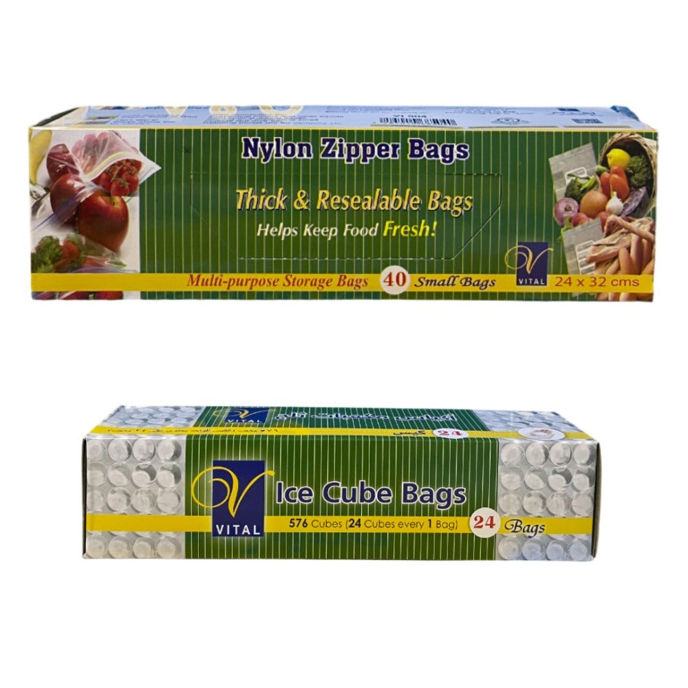 Vital, Buy Vital Zipper Storage Bags Pack of 40 Get Ice Cube Bags Free