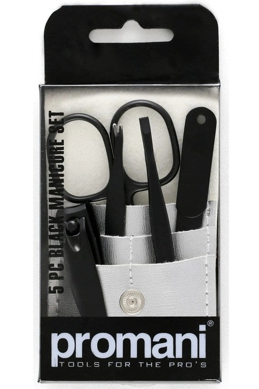 Promani 5 Piece Black Manicure Set PR-115