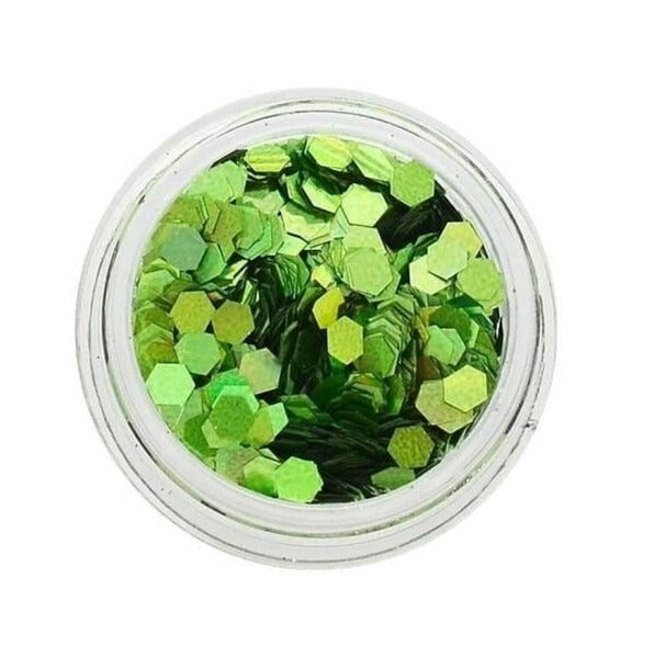 Nascita, Sparkle Hexagon Nail Art Decoration Green