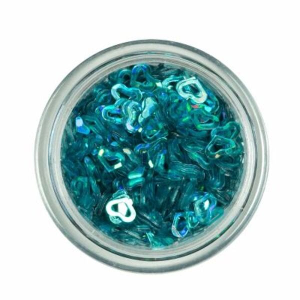 Nascita, Sparkle Heart Nail Art Decoration Blue