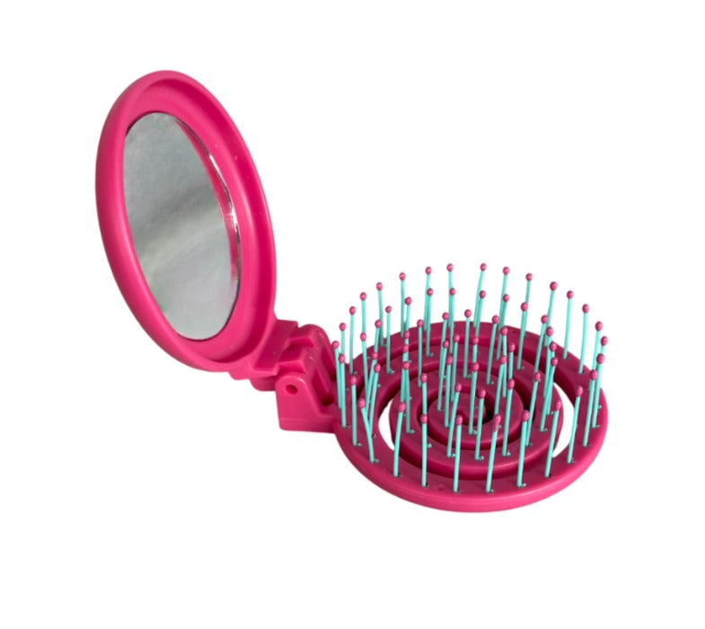 Nascita, Foldable Pocket Hair Brush With Mirror, Available in Different Colors