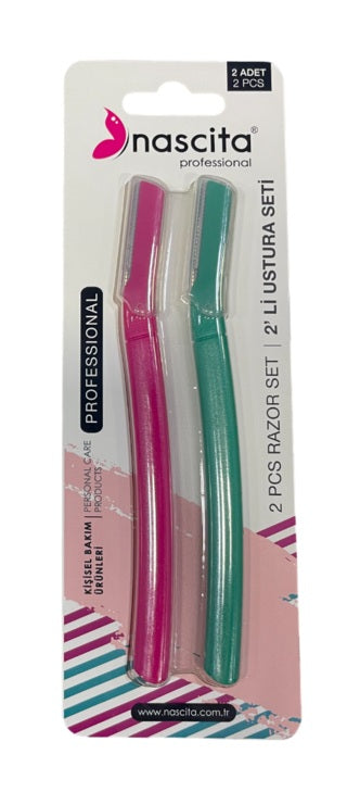 Nascita, Face Razor Set Pack of 2 Pink & Green