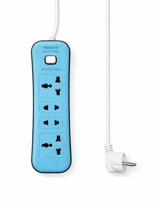 Power Board 4 Ways With Switch Blue