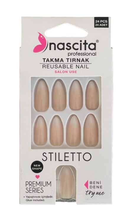 Nascita, Stiletto Ombre Nails With Glue 205 Pack of 24