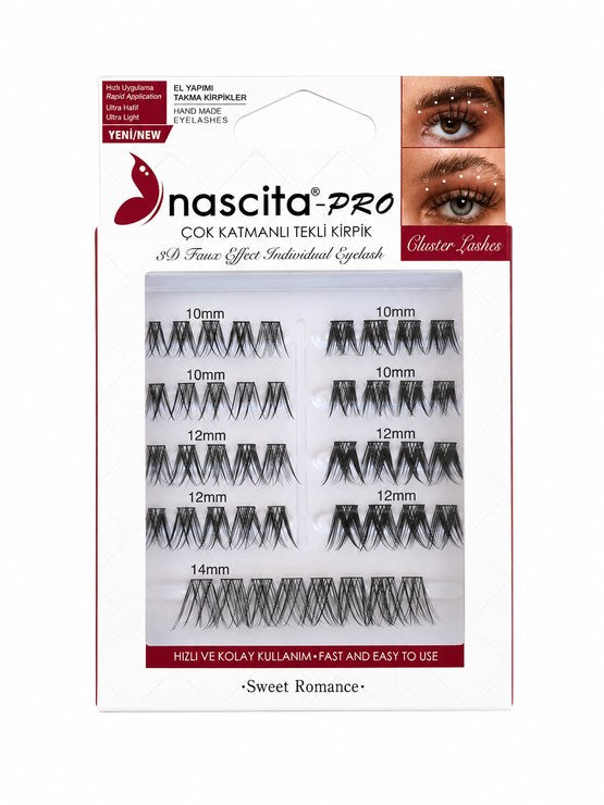 Nascita, Multi-Layered Single Lashes Sweet Romance 162 Pack of 44