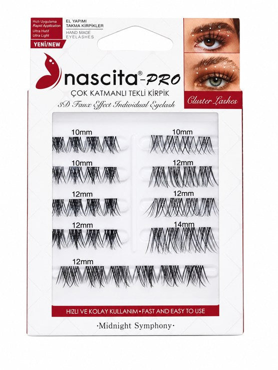 Nascita, Multi-Layered Single Lashes Midnight Symphony 164 Pack of 38