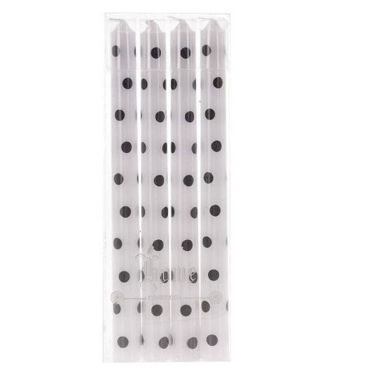 Dinner Candles Set Of 4 Pcs Dot Black