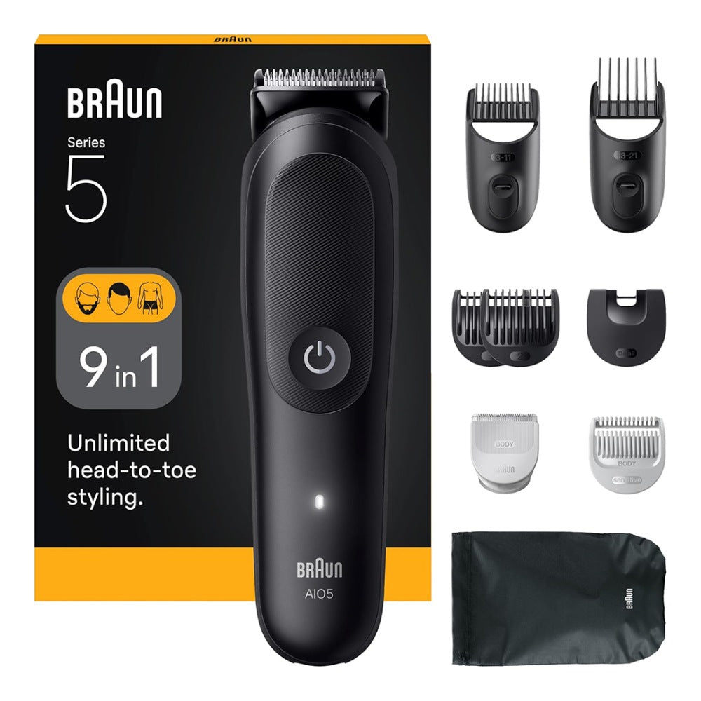 Braun, Aio5540 All-In-One Series 5 9-In-1 Grooming Kit With Ultra Sharp Blade - Black