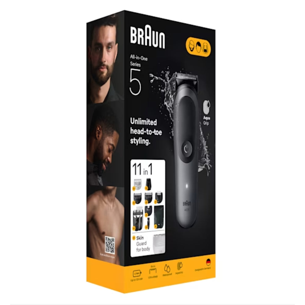 Braun All-in-One Kit Series 5, 11-in-1 Grooming, Sharp Blade, Body Trim, AIO5560