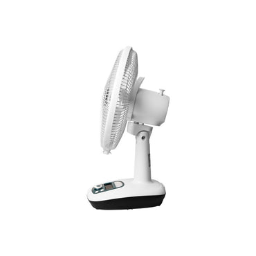 Akko Star, Rechargeable Fan 12' Table Fan, Led Lights, Ac/Dc Operated, Up To 15 Hours On Battery, Built-In Usb Charger