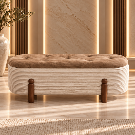 Sienna Ribbed Upholstered Bench | 21999336