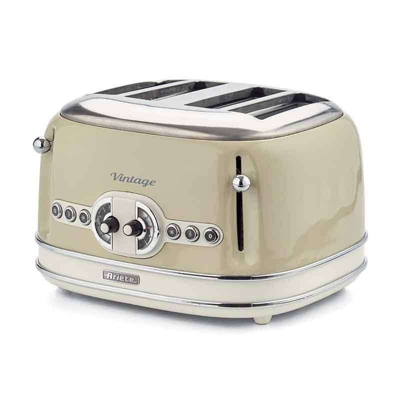 Ariete, Vintage Toaster 4 Slices 1630W Beige, 0156/03