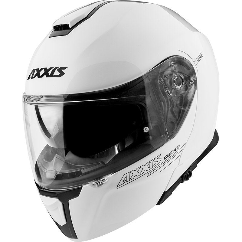 Axxis, Helmet Gecko Solid Gloss Pearl White, Available in Different Sizes