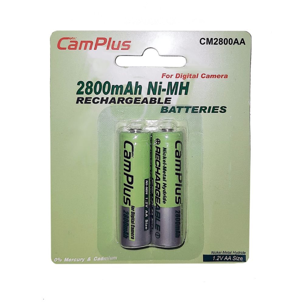CamPlus AA Rechargeable Battery 2800 mAh Pack of 2 - CM2800AA