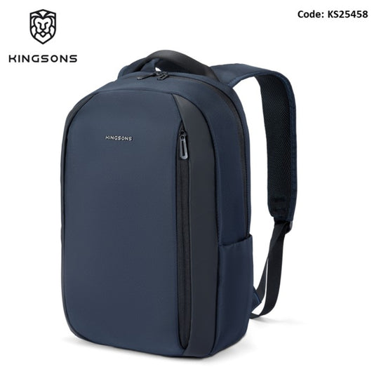 KINGSONS KS25458 18L Ergonomic Business Laptop Backpack, Waterproof, Scratch-Resistant Travel Commuter Bag Blue