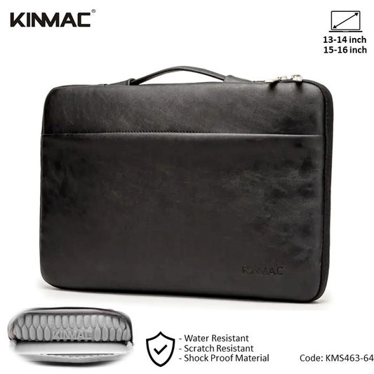 Kinmac, Vertical Design Sleeve Kmc463-64 Black Pu, Full Protection & Water-Resistant